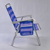 Chaise de plage pliable en aluminium, inclinable, légère, portable, avec accoudoirs