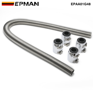 Kit de tuyaux flexibles <span class=keywords><strong>pour</strong></span> <span class=keywords><strong>radiateur</strong></span> en acier inoxydable de 48 pouces avec bouchons, <span class=keywords><strong>tuyau</strong></span> supérieur/inférieur <span class=keywords><strong>pour</strong></span> <span class=keywords><strong>radiateur</strong></span> de voiture, kit de tuyaux <span class=keywords><strong>pour</strong></span> <span class=keywords><strong>radiateur</strong></span> UHR48 12256 EPAA01G48 - Product Image 3