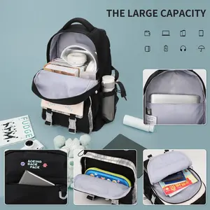 Aoking 2023 14 15.6 17 Inch Large Cute Laptop Backpack For Girl Casual Polyester Travel School Bag Work Bag Women Backpack Bag