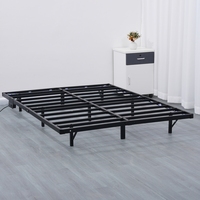 Lit suspendu moderne personnalisé sans tête de lit, cadre en fer, cadre en acier, chambre principale, lit double d'hôtel, tapis tatami, cadre en acier