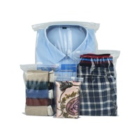 Sacs d'emballage pour vêtements en PE micro-étiquetés français, transparents, givrés, avec avertissement, fermeture éclair, écologiques, avec slogan, auto-scellants
