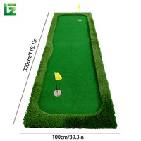 Tapis de putting de golf portable personnalisé 1*3m en caoutchouc, mini parcours de golf intérieur/extérieur avec drapeaux