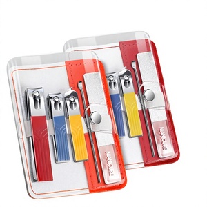 Kit de manucure et pédicure portable 5 pièces avec coupe-ongles, lime, séparateur d'orteils et étui pour les soins en voyage - Product Image 1