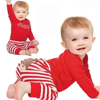 Peuter Kinderen Kleding Set Rode Kerst Pak Lange Mouw Jumpsuit En Broek