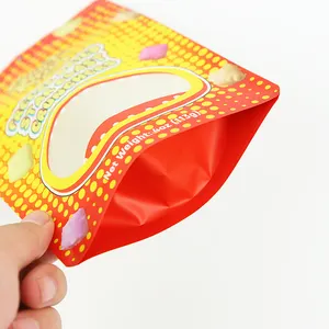 Custom Printed Stand Up Plastic Foil Freeze Dried Candy Treats Small Puffs Candy Zipper Mylar Bag