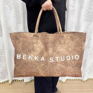 Fashion 20inch Portable Grocery Shopping Bag Durable Cotton <b>Canvas</b> Tote Bags Full Printing Travel Carry Bag With <b>Round</b> Handle - Product Image 1