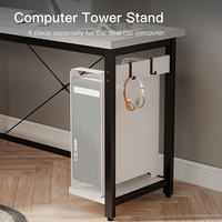 Bureau d'ordinateur en forme de L long avec support pour CPU, blanc, grand bureau d'angle, grande station de travail pour le bureau à domicile