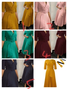 <span class=keywords><strong>Robe</strong></span> Ceinturée Professionnelle Chic à Manches Courtes <span class=keywords><strong>Taille</strong></span> <span class=keywords><strong>Haute</strong></span> Évasée Col Rond <span class=keywords><strong>pour</strong></span> Femme Printemps Été - Product Image 2