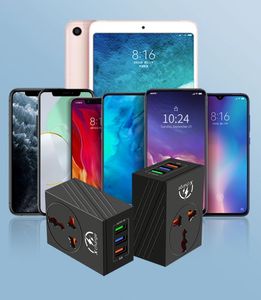 Factory Custom 6A Multi-port 3 Pin <b>Plug</b> Universal Conversion Power <b>Adapter</b> 3 <b>Usb</b> Phone Charger - Product Image 3