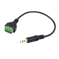 3.5mm (1/8 pouce) Audio stéréo équilibré mâle Jack vers AV 3 vis vidéo Balun Terminal adaptateur câble de connecteur