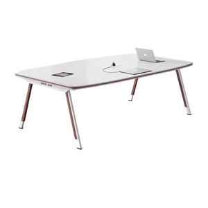 โต๊ะประชุมทรงสี่เหลี่ยมผืนผ้า โต๊ะประชุมสำนักงานทันสมัย พร้อมปลั๊กไฟฟ้า ดีไซน์มั่นคง สำหรับใช้ในห้องประชุม - Product Image 5