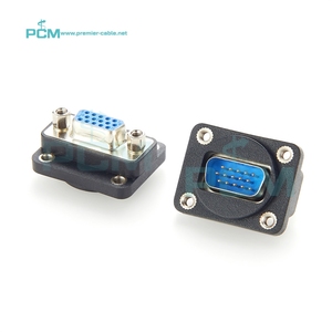 D-loại <span class=keywords><strong>VGA</strong></span> Nam để nữ bảng điều khiển gắn kết <span class=keywords><strong>adapter</strong></span>, <span class=keywords><strong>VGA</strong></span> 3 hàng 15 pin đi qua Coupler, video tuôn ra gắn kết, <span class=keywords><strong>VGA</strong></span> 15pin Chassis Mount - Product Image 1