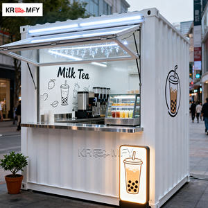 Kiosque de café mobile modulaire en acier inoxydable et fibre de verre préfabriqué en kit pour la restauration - Product Image 5