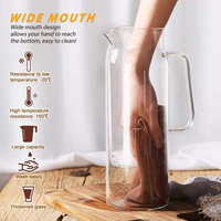 Jarra de agua de 1500ml, jarra de agua fría de gran capacidad, tetera, jugo de fruta, contenedor de té verde, tetera transparente, tetera práctica
