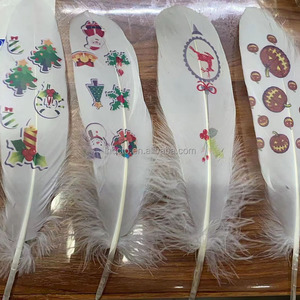 Custom Gold Silver Printed <strong>Pattern</strong> Painted Letter Logo Printing Dyed Goose Nagoire Duck Pheasant <strong>Feathers</strong> - Product Image 4