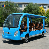 Bus électrique de tourisme à toit ouvert pour 14 passagers, véhicule de transport touristique pour parcs d'attractions et zones panoramiques
