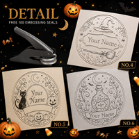 Sceau à embosser métallique personnalisé Halloween, motifs citrouille, fantôme, chauve-souris, nom, sceau 3D pour invitations de fête, sacs de bonbons, cadeaux, bureau