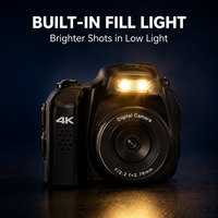Caméra miniature 64MP 4K avec capteur CMOS, objectif F2.2, batterie au lithium, carte TF, éclairage LED, grand angle, vidéo numérique portable