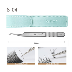 DIYDAY Toptan Yüksek Kaliteli Gümüş Paslanmaz Çelik Fiber Uçlu Mükemmel Kavramalı Hacimli Kirpik Uzatma Cımbızları - Product Image 5