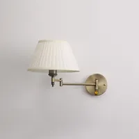 Lampe murale télescopique LED américaine en tissu et fer, bras articulé pliable, style industriel, pour salle à manger