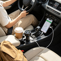 Chargeur de voiture rapide 4-en-1 en gros, homologué FCC ETL, avec allocation intelligente du courant, personnalisable OEM pour accessoires automobiles