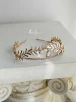 Serre-tête en métal style grec vintage 2025 avec feuilles et strass, couronne de mariée pour enfants, accessoire de cheveux pour robe de mariée, anniversaire