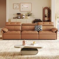 Set Sofa Recliner Modular Kulit Mewah Modern Desain L-Shape untuk Penggunaan Kantor, Apartemen & Mal Kulit Asli