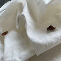 Tissu en lin et coton européen original, épais et dense, lavé aux enzymes, blanc cassé, pour pantalons et costumes printemps-automne