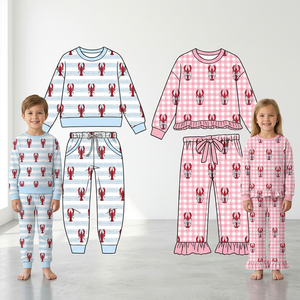 ชุดนอนเด็กดีไซน์ใหม่ลายกุ้งมาร์ดิกราส์ เสื้อผ้าเด็กเข้าชุดกัน - Product Image 1
