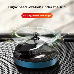 Ambientador Giratorio Solar para Coche al por Mayor, Adorno Metálico de Aromaterapia con Forma de Avión y Helicóptero, Esculturas CQ-0172, Moderno Ambientador para Coche - Product Image 2