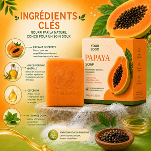 Private Label OEM Natural Organic Bathing Care Hydrating Soft Skin Gentle Wash Dull Dry Skin Botanical Vegan Formula Papaya <b>Soap</b> - Product Image 2