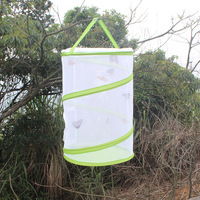 Enclos pour reptiles en fil d'acier écologique pliable, cage en maille pop-up avec fermeture à glissière, pour l'élevage de papillons et de chenilles, utilisation en extérieur