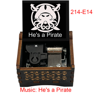 Caja de Música de Madera Vintage con Mecanismo de Cuerda, Diseño de Pirata, Regalo Especial y Lindo para Amigos, Cumpleaños, Navidad - Product Image 4