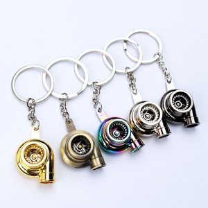 Creative Gift Car Metal Turbo Keychain Advertising Gift Rainbow Color Waist Ring Key Chain