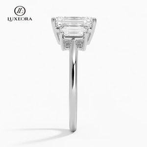 Luxeora IGI ได้รับการรับรอง9K 10K 18K แข็งทองมรกตเพชรสังเคราะห์งานหมั้น CVD ห้องปฏิบัติการเครื่องประดับแหวนแต่งงาน - Product Image 5