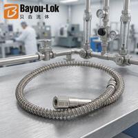 Tuyau de transfert métallique flexible SUS316, connexions NPT/VCR/TF, adapté aux raccords de soupapes d'oxygène, d'azote, de CO2 et d'argon