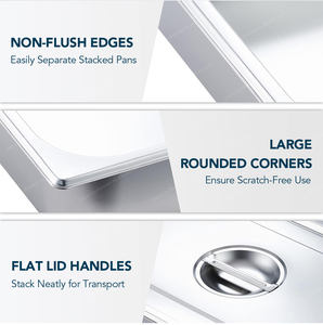 Sartén GN 201 de acero inoxidable al por mayor, inserto de mesa de vapor perforado de tamaño 1/4, herramienta de cocina comercial - Product Image 6