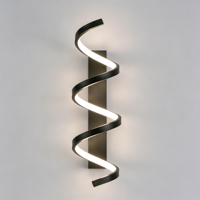 Lampe murale LED spirale moderne noire pour chambre à coucher, salon, couloir, entrée, à intensité variable, vente en gros