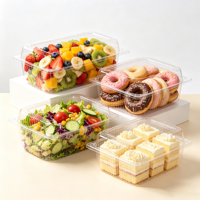 Factory Price High Quality Disposable for Dessert Fruit Bread Donut Cake Novelty Plastic PET Clear Containers Pastry Bread Boxes