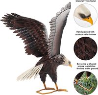 Statue d'aigle debout en métal artisanal, finition poudre brune, style Art déco, pour la maison, vente en gros, sculptures de jardin d'extérieur