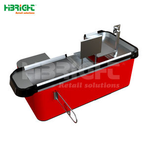 Mostrador de pago de supermercado de acero duradero moderno y atractivo de alta calidad disponible para la venta - Product Image 3
