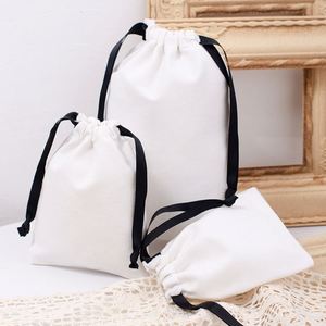 Personalized <b>Bags</b> <b>Large</b> Natural White Canvas Sack <b>Black</b> Muslin Drawstring Cotton Jewelry Packaging Gift Pouch Dust <b>Bag</b> - Product Image 2