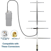 Antena Yagi de 400-470MHz para Radioaficionados, 5 Elementos, Alta Ganancia 9dBi, Largo Alcance, Conector SL16