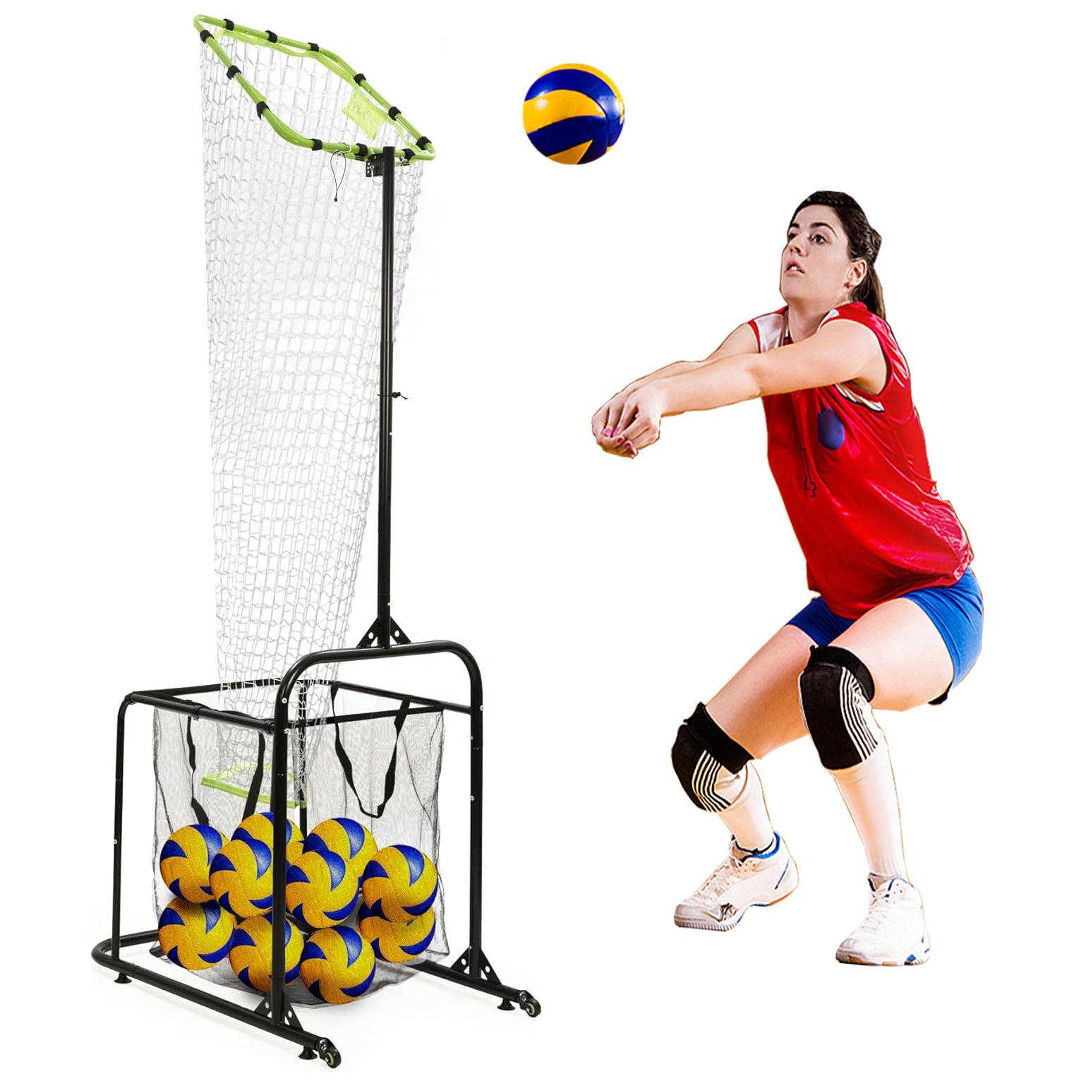 Ybaymy Volleyball Setter Trainer Net, Adjustable Height Volleyball Setter Training Equipment Great For Indoor And Outdoor Practice