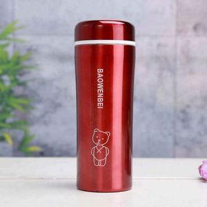 Baowenbei Modern Stainless Steel Vacuum Tumbler 400ml Red <b>Cute</b> <b>Bear</b> Double Wall Insulated Leak-Proof Eco-Friendly Boiling Water - Product Image 2
