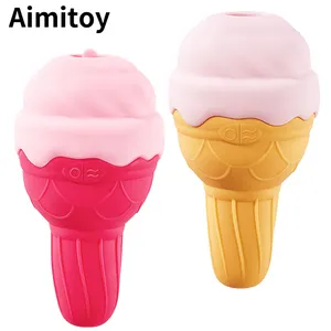 Aimitoyドロップシッピング乳首ボディ吸引マッサージAVスティッククリット刺激防水大人の大人のおもちゃアイスクリームコーンセックスバイブレーター