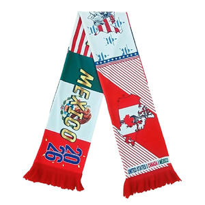 Écharpe de football personnalisée à double couche, imprimée, tricotée, avec graphiques numériques, <span class=keywords><strong>slogan</strong></span> et logo pour les fans de sport - Product Image 1