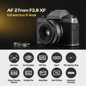 TATArtisan 27มม.F2.8 APS-CกรอบอัตโนมัติโฟกัสSTMเลนส์สําหรับFuji X Mount <span class=keywords><strong>XF</strong></span> X-S10 X-A5 X-T10 X-Y20 X-T30 X-T3 X-T4 X-E1 X-H1 X-M1 - Product Image 2