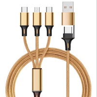 Cable de Carga y Datos Multiusos de Nailon 2 en 3, 2.8A, OEM/ODM de Fábrica, Cable de Carga Rápida USB para iPhone y Samsung