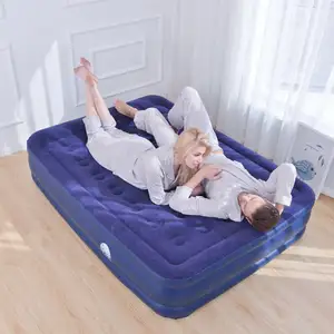 Colchão inflável grosso para cama, cama dobrável portátil de ar com relaxamento